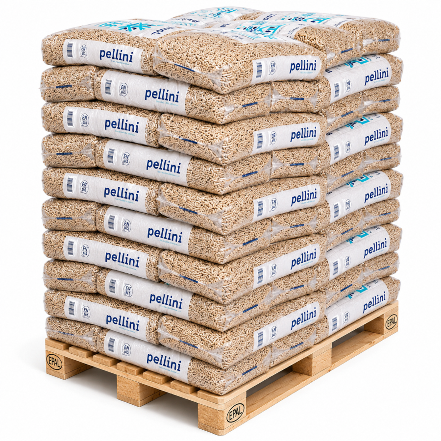 PELLINI Granulés de bois 6 mm ENplusA1, 66 × 15 kg palette
