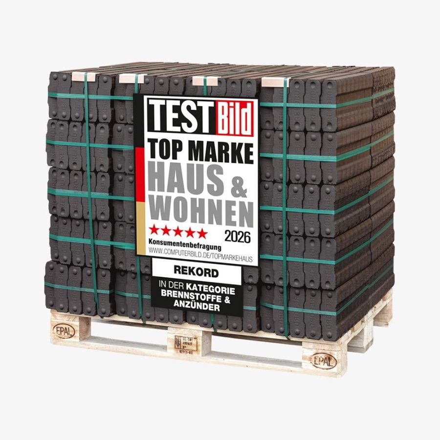 10 palettes REKORD Briquettes de lignite (40×25 kg) – stock en gros 10 t