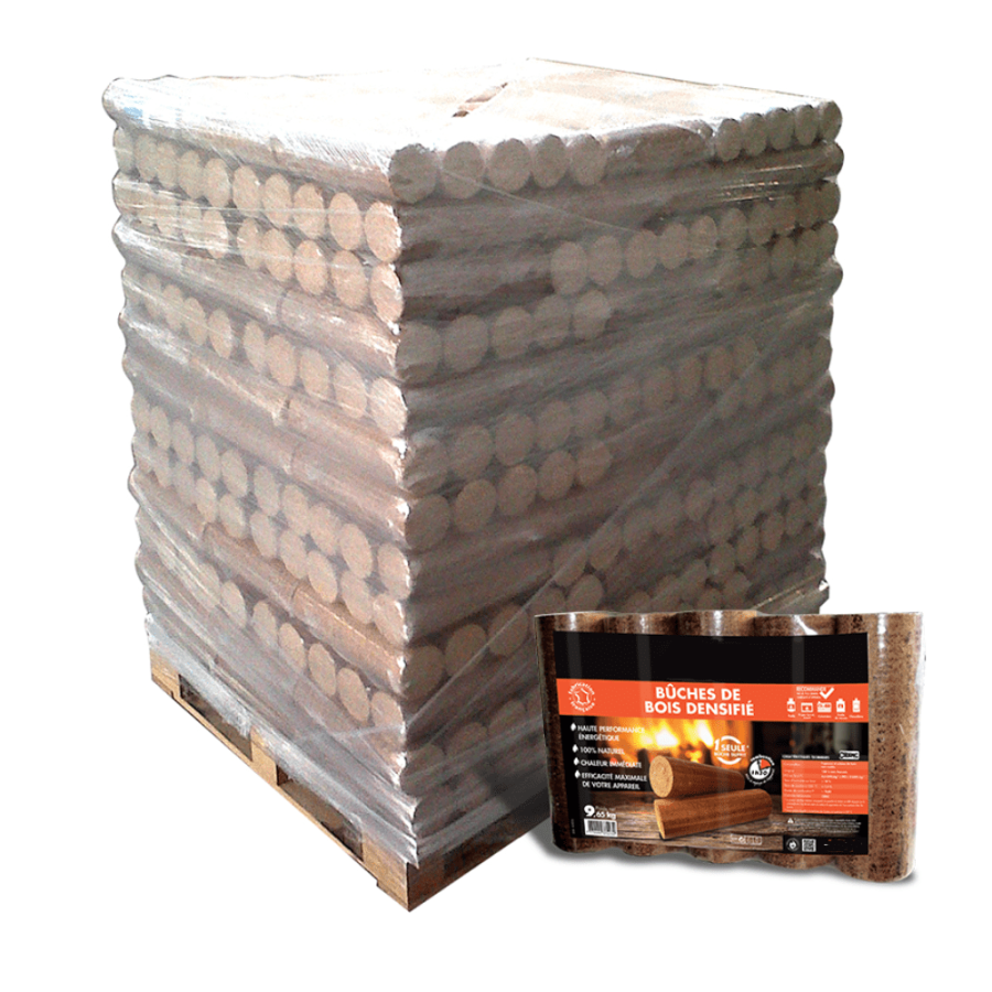 Palette de briquettes de bois – 104 paquets