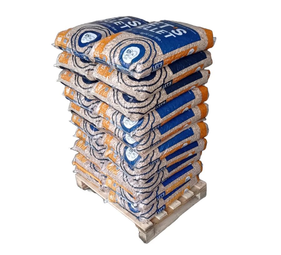 Granulés de bois DIN plus – palette 300 kg