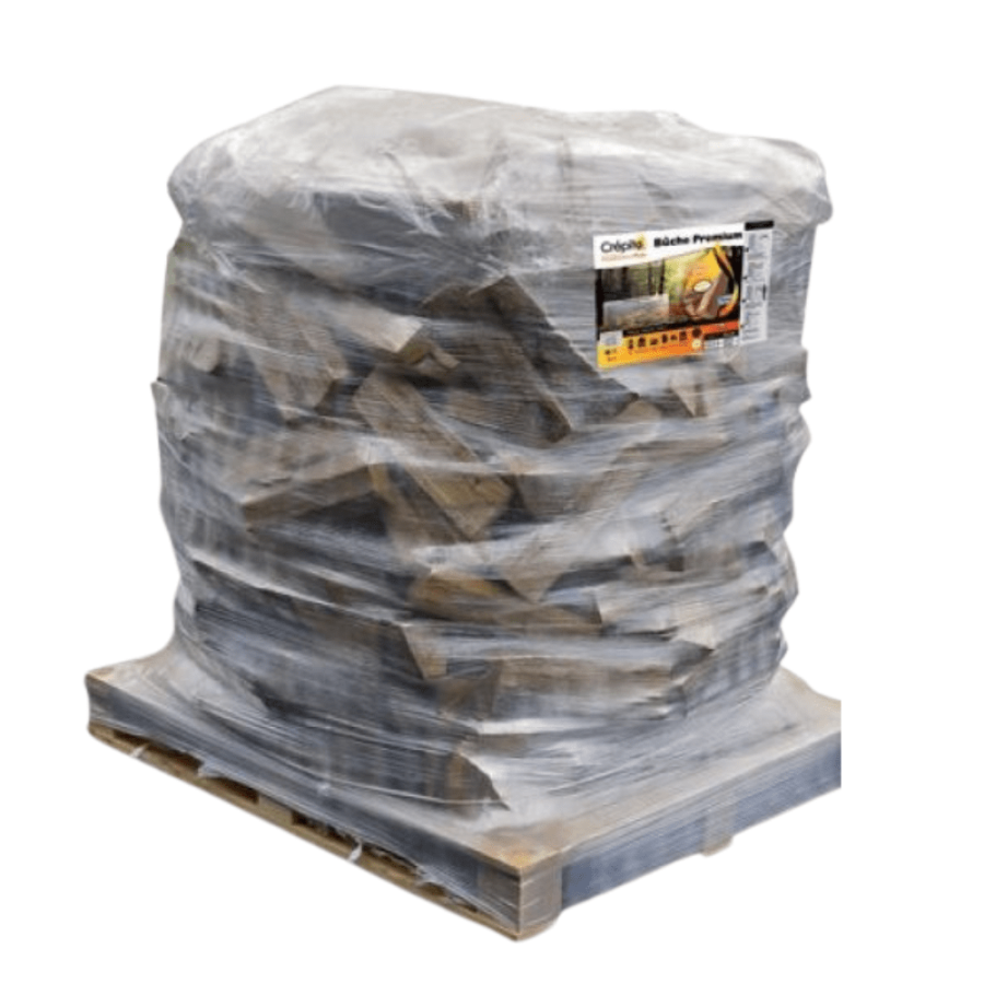Bois de chauffage premium 30 cm – 1,3 m³ – sec et traité à la vapeur – palette